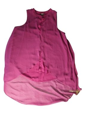 a.n.a (A New Approach) Magenta High-Low Sleeveless Overlay Top
